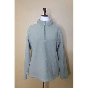 Gander Mountain Womens Fleece Green 1/4‎ Zip Large EUC